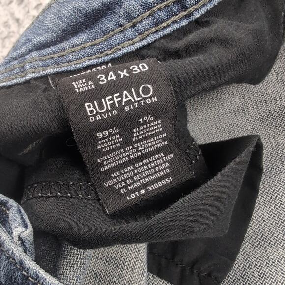 Buffalo David Bitton Jeans Mens 34x30 Blue Driven X Straight Basic Stretch Denim - Picture 5 of 10